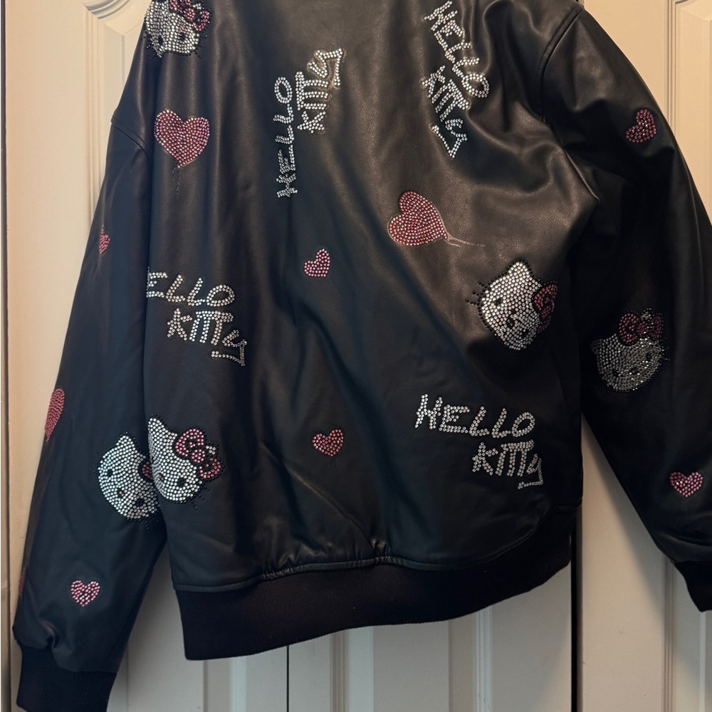 Forever 21 Black Leather Jacket with Pink Accents